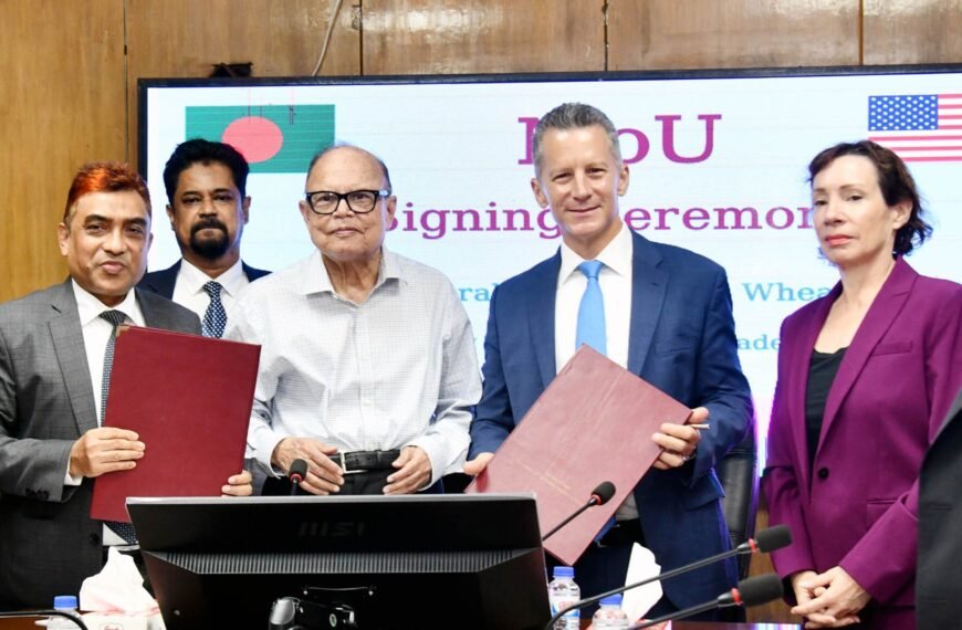 গম আমদানির লক্ষ্যে বাংলাদেশ ও যুক্তরাষ্ট্রের মধ্যে সমঝোতা স্মারক স্বাক্ষর