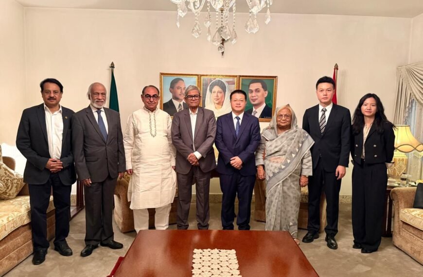 বাংলাদেশ ও চীনের রাজনৈতিক দলগুলোর মধ্যে পারস্পরিক বোঝাপড়া ও যোগাযোগ বৃদ্ধির লক্ষ্যে বিএনপির শীর্ষ নেতাদের সাথে চীনের রাষ্ট্রদূতের বৈঠক