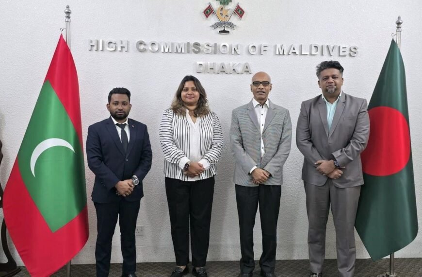 বাংলাদেশে মালদ্বীপ হাইকমিশনার ও এফবিসিসিআই ইনোভেশন সেন্টারের সিইও’র মধ্যে বৈঠক অনুষ্ঠিত