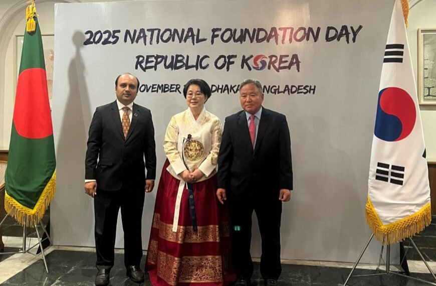 কোরিয়ার জাতীয় প্রতিষ্ঠা দিবসে কোরিয়ার রাষ্ট্রদূতকে অভিনন্দন জানালেন প্রবাসে বাংলার মুখ-এর সম্পাদক মোহাম্মদ সজীবুল-আল-রাজীব