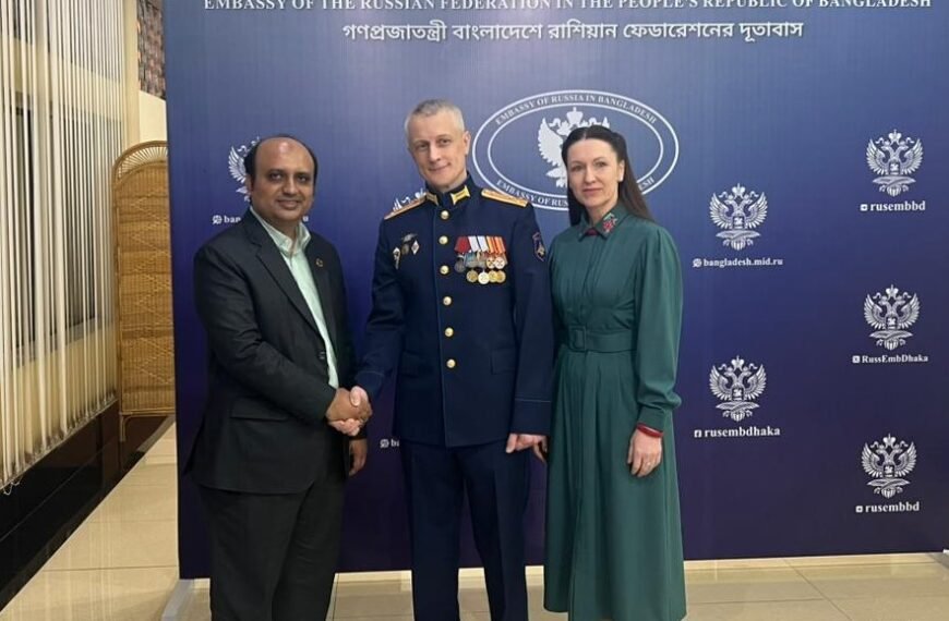 রুশ দূতাবাসের সংবর্ধনা অনুষ্ঠানে অংশ নিলেন প্রবাসে বাংলার মুখ-এর সম্পাদক